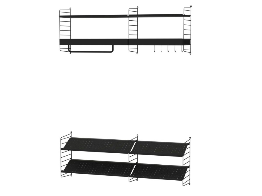 String Furniture Flur Garderobe Mit Schuhablage Bundle H | Garderoben