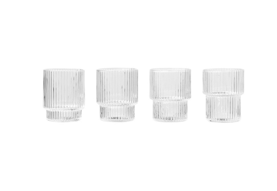 ferm LIVING Ripple Kleine Glu00E4Ser (4Er-Set) | Kuchenaccessoires