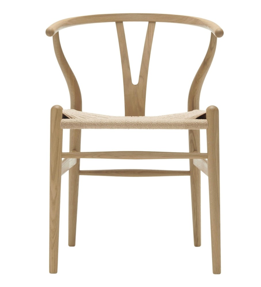 Carl Hansen & Søn 4Er Set Ch24 Y Wishbone Stuhl - Eiche Geseift - Geflecht Natur | Esszimmerstuhle