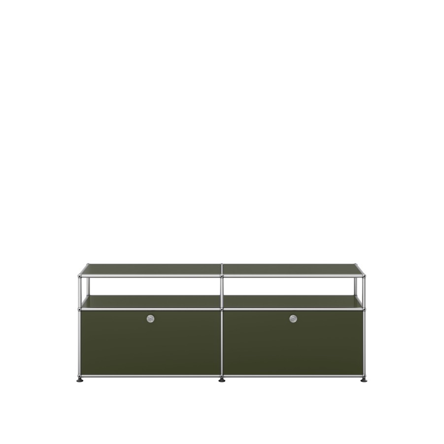 USM Haller Lowboard 2X2 - 2 Klappen Und Aufbau - Limited Edition Olivgru00Fcn | Sideboards & Kommoden